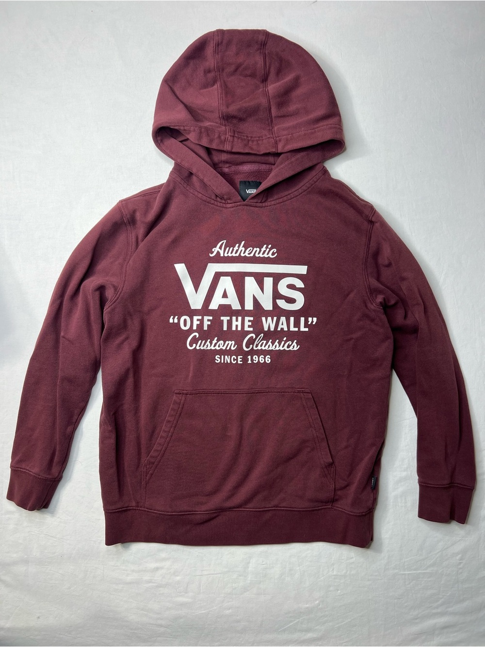Vans Off The Wall Maroon Kids Youth Large Hoodie